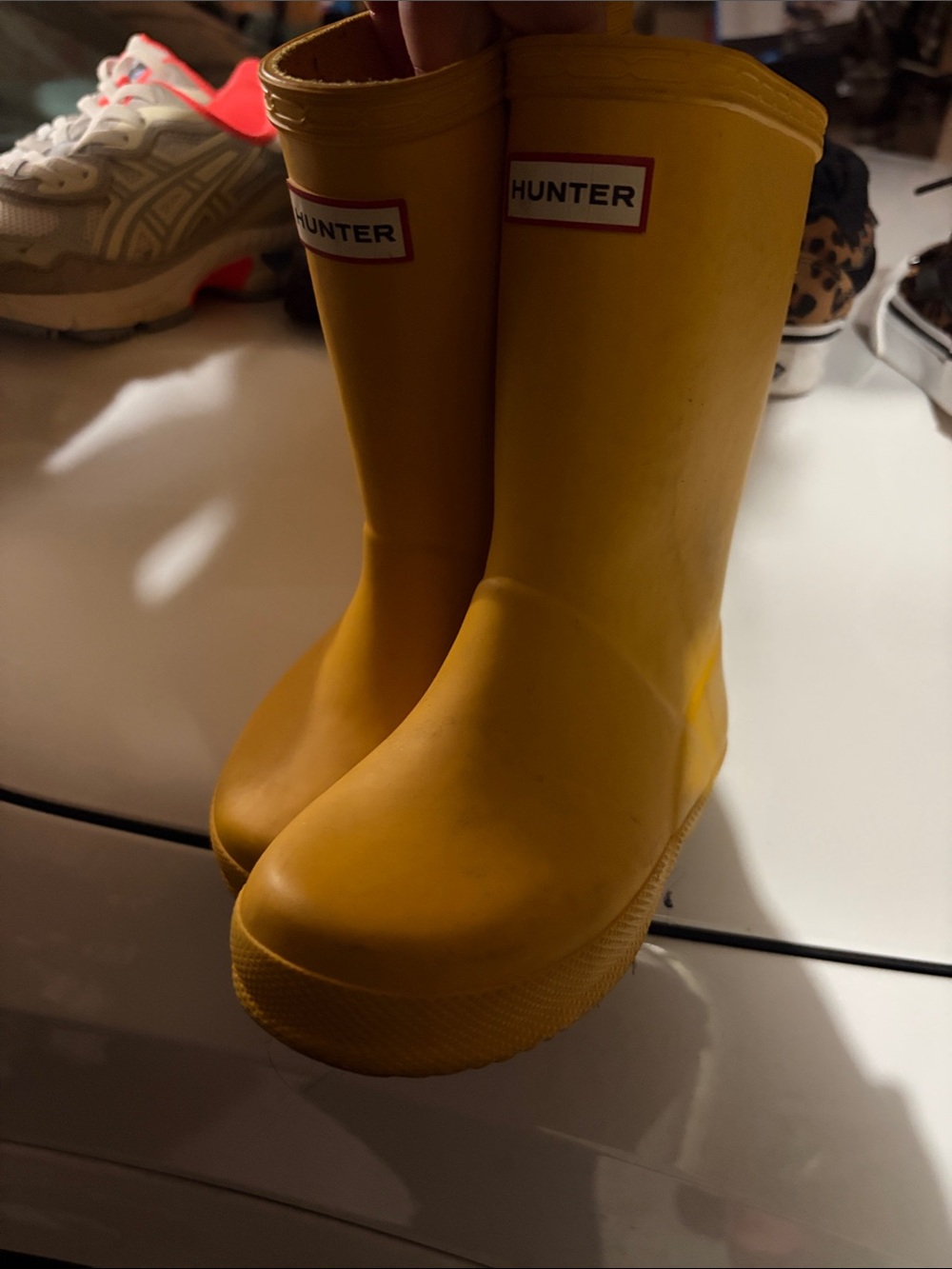 Hunter Kids Bright Yellow Waterproof Rain Boots